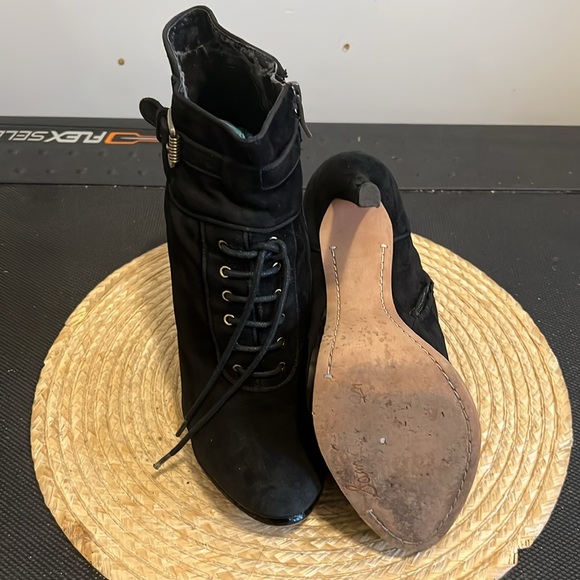 SamEdelmam Suede Leather Ankle Platform Booties Size 10 - Picture 7 of 10